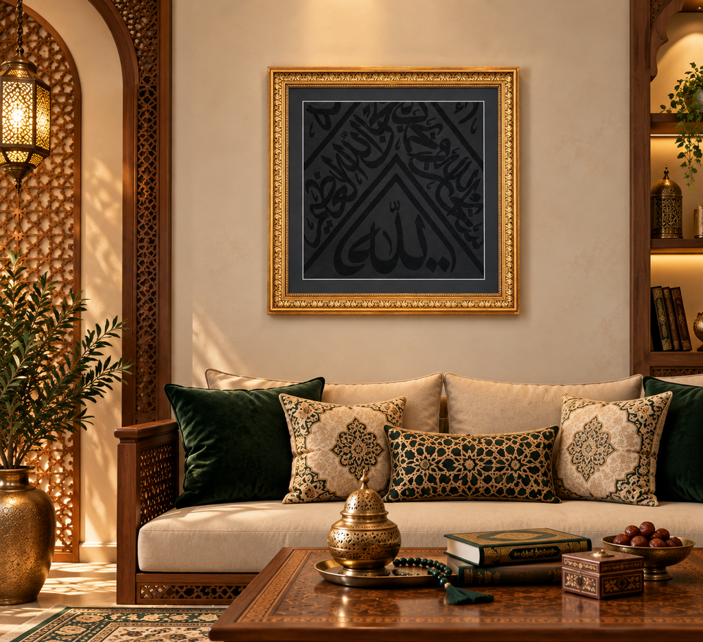 Certified Framed Kaaba Kiswa Cover Piece