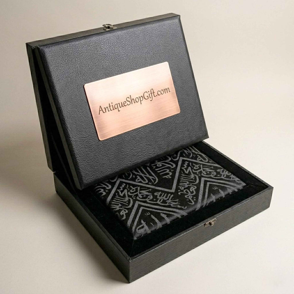 Large 135 CM X 100 CM Authentic Kaaba Kiswa Cloth - Certified  Holy Kaaba Black Tapestry, Luxury Islamic Gift & Decor